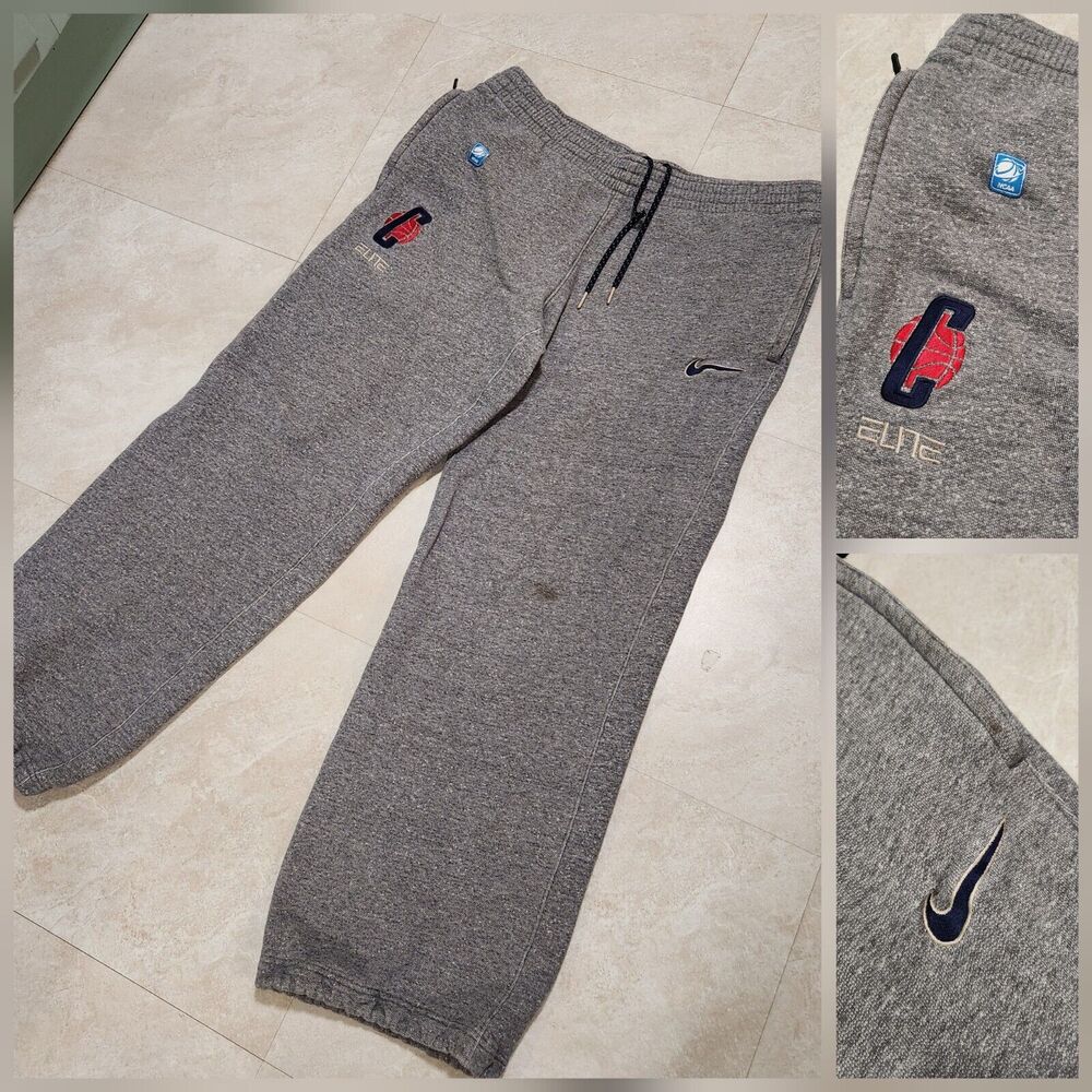 UConn Huskies NIKE Official NCAA Basketball Mens L Large Elite Pants Sweatpants